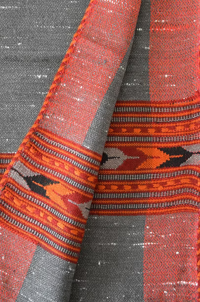 Cashmere Woven Shawl - Red and Grey